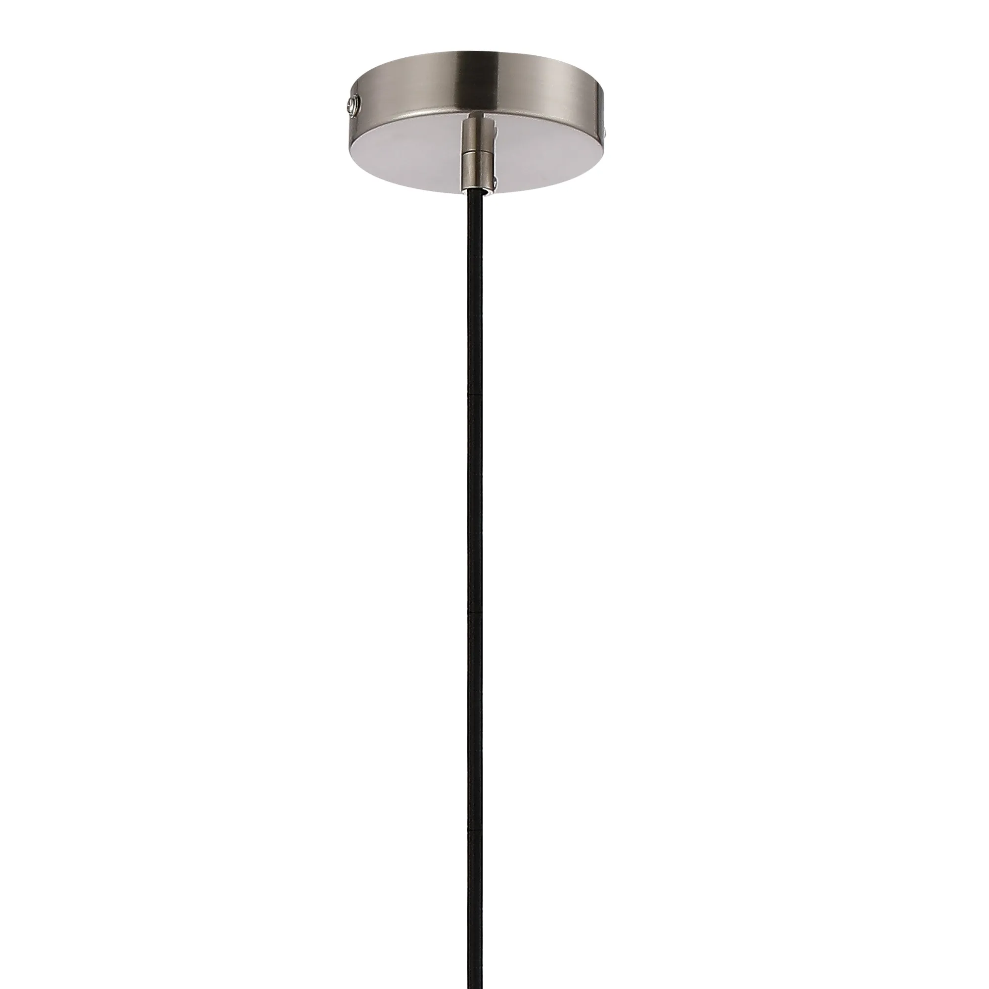 Cawdor Single Pendant, 1 Light E27, Satin Nickel/Black/Smoke Hexagonal Glass DK1140  Deco Cawdor
